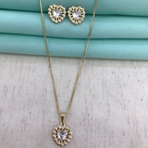 CONJUNTO CLARITÉ BANHADO A OURO