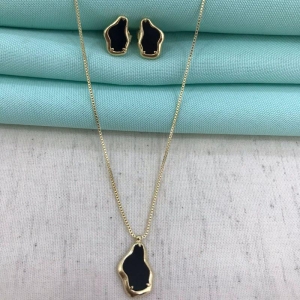 CONJUNTO DESIGN GEODO BANHADO A OURO