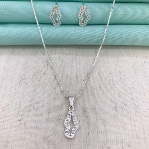 CONJUNTO ORGÂNICO EM ZIRCÔNIA BANHADO A PRATA