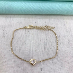 PULSEIRA CORAÇÃO GOLD BANHADO A OURO
