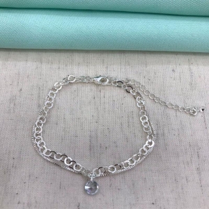 PULSEIRA DUPLA PONTO DE LUZ BANHADO A PRATA