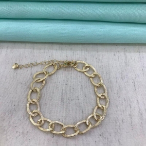 PULSEIRA ELOS TEXTURIZADOS BANHADO A OURO