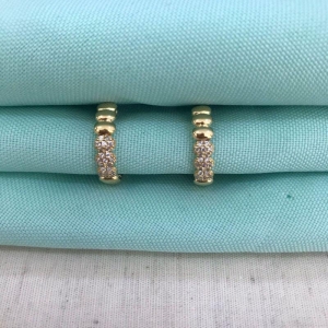 ARGOLA GOMOS COM ZIRCÔNIA BANHADO A OURO