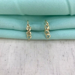 ARGOLINHA TRIO CORAÇÃO BANHADO A OURO