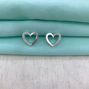 BRINCO CORAÇÃO DUPLO BANHADO A PRATA
