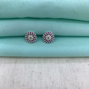 BRINCO ÍRIS ZIRCÔNIA COLOR BANHADO A PRATA