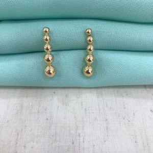 BRINCO PALITO ESFERAS BANHADO A OURO