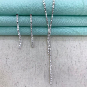 CHOKER GRAVATINHA RIVIERA EM ZIRCÔNIA BANHADO A PRATA