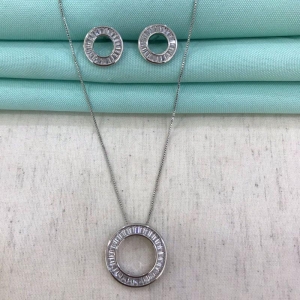 CONJUNTO VIDA ZIRCÔNIA BANHADO A PRATA