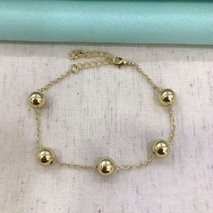 PULSEIRA ESFERA BANHADO A OURO