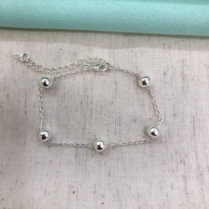 PULSEIRA ESFERA BANHADO A PRATA