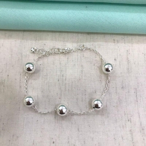 PULSEIRA ESFERA BANHADO A PRATA