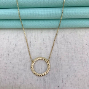 COLAR REDONDO AMOR BANHADO A OURO