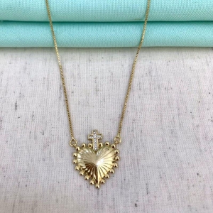 COLAR SAGRADO CORAÇÃO BANHADO A OURO