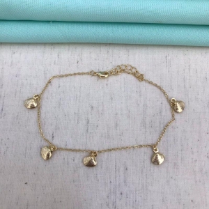 TORNOZELEIRA CONCHAS BANHADO A OURO