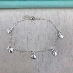 TORNOZELEIRA CONCHAS BANHADO A PRATA