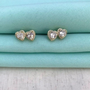 BRINCO CORAÇÃO DUO BANHADO A OURO