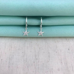 ARGOLA ESTRELA DO MAR BANHADO A PRATA