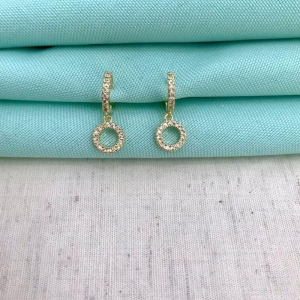 ARGOLA ZIRCÔNIA BANHADO A OURO