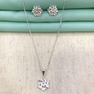 CONJUNTO ALMA ZIRCÔNIA BANHADO A PRATA