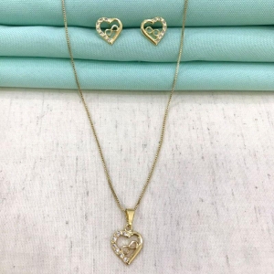 CONJUNTO AMOR INFINITO BANHADO A OURO