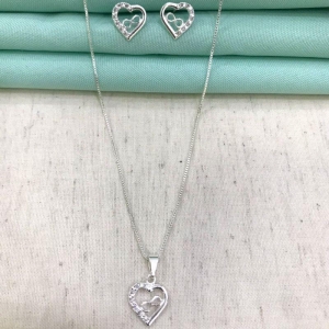 CONJUNTO AMOR INFINITO BANHADO A PRATA