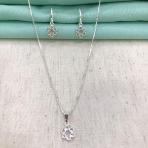 CONJUNTO ENCANTO ZIRCÔNIA BANHADO A PRATA