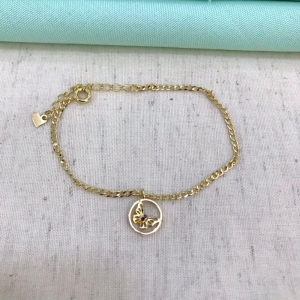 PULSEIRA BORBOLETA ZIRCÔNIA COLOR BANHADO A OURO