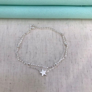 PULSEIRA DUPLA ESTRELA BANHADO A PRATA