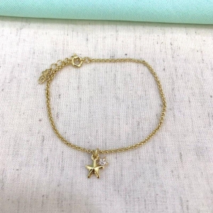 PULSEIRA ESTRELA ZIRCÔNIA BANHADO A OURO