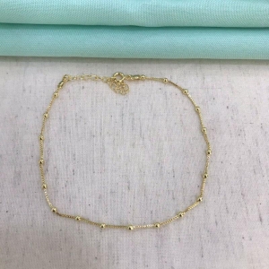 TORNOZELEIRA ESFERAS BANHADO A OURO