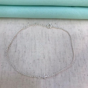 TORNOZELEIRA ESTRELA ZIRCÔNIA BANHADO A PRATA