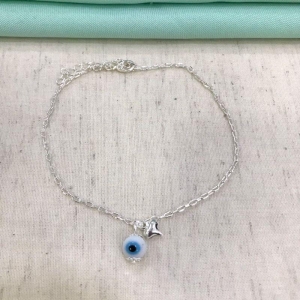 TORNOZELEIRA OLHO GREGO BANHADO A PRATA