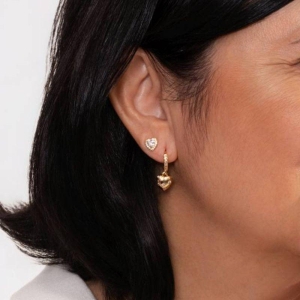 ARGOLINHA CUORE ZIRCÔNIA BANHADO A OURO