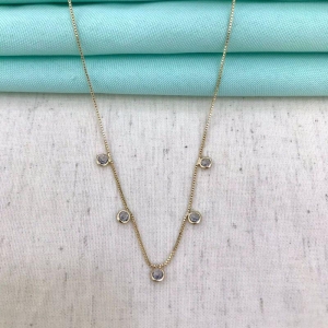 COLAR PONTO DE LUZ INTENSO BANHADO A OURO