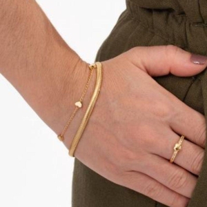 PULSEIRA AMOR ETERNO BANHADO A OURO