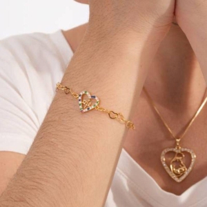PULSEIRA FÉ ZIRC COLOR  BANHADO A OURO