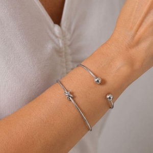 BRACELETE ESFERAS GLAMOUR BANHADO A PRATA
