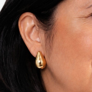 EARCUFF GOTA PUFFER BANHADO A OURO