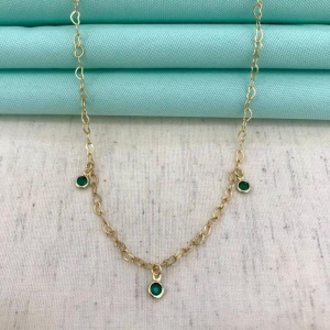 CHOKER TIFFANY VERDE  BANHADO OURO
