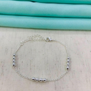 PULSEIRA ESFERAS MÉDIAS BANHADA PRATA