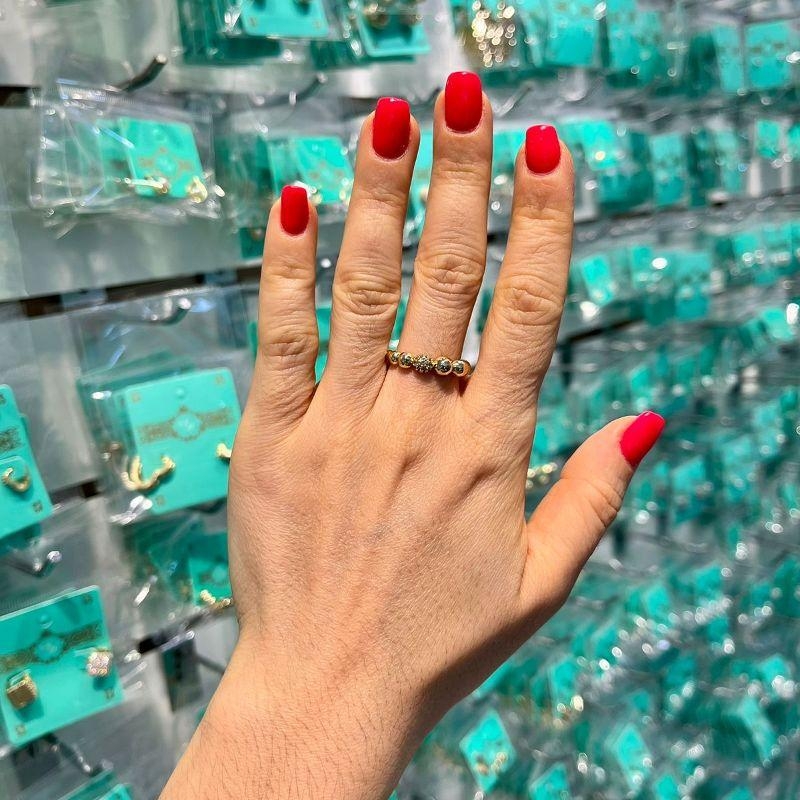 ANEL ESFERAS ZIRCÔNIA BANHADO A OURO