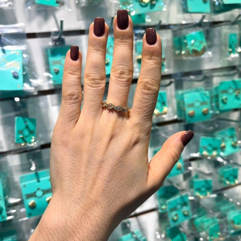 ANEL GOTAS ZIRCÔNIA BANHADO A OURO