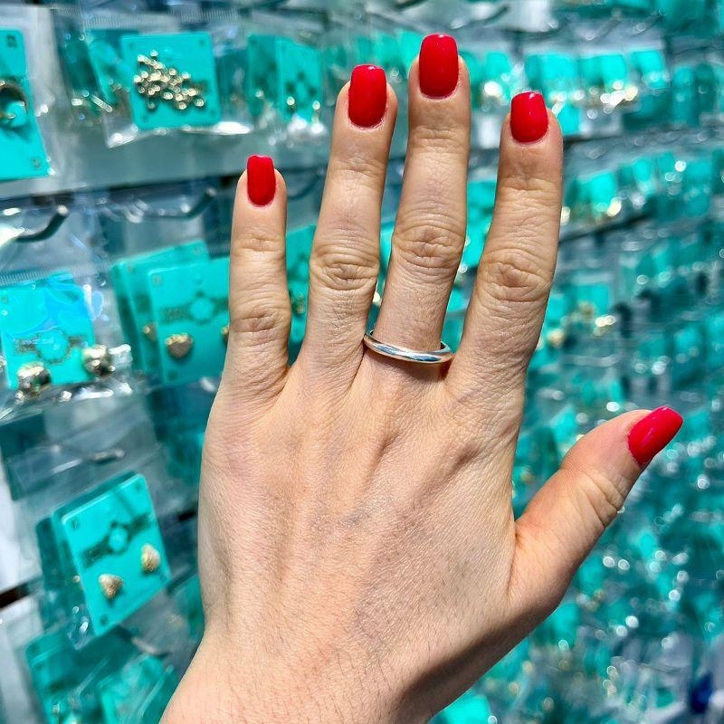 ANEL PUFFER LISO BANHADO A PRATA