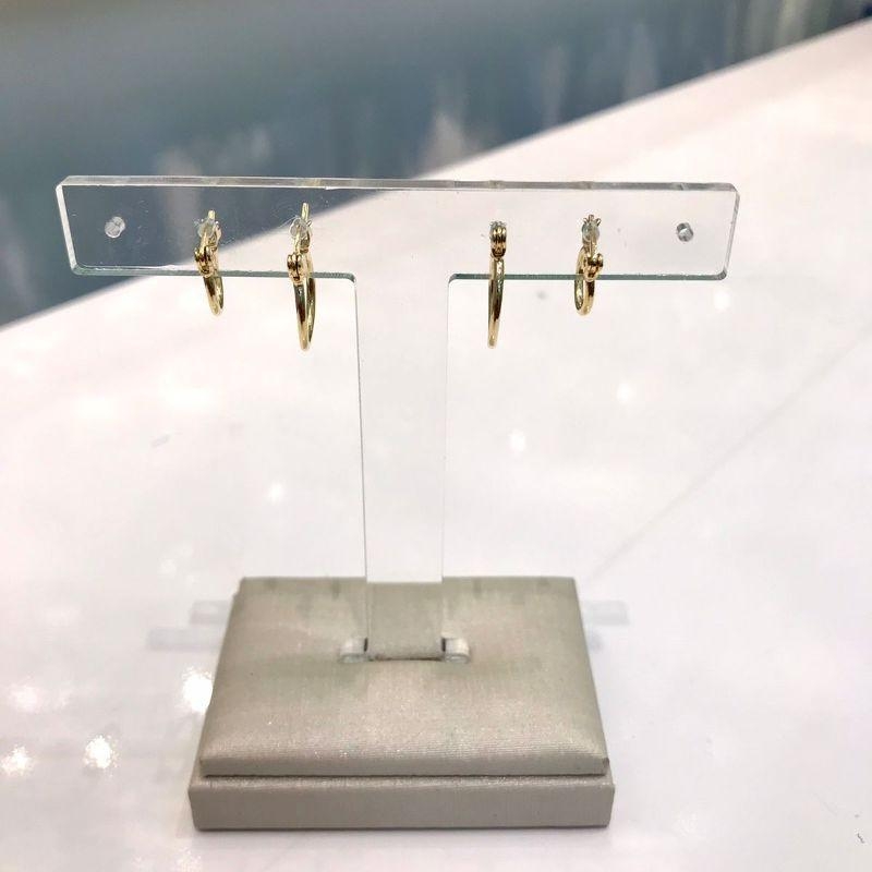 ARGOLA DUPLA FECHO ITALIANO BANHADO A OURO