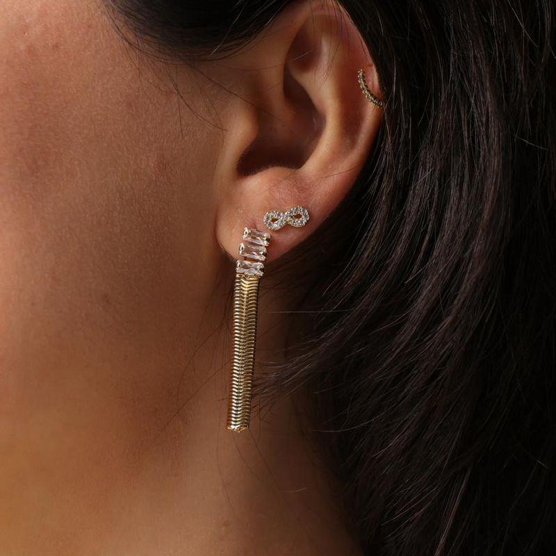 BRINCO INFINITO EM ZIRCÔNIA BANHADO A OURO