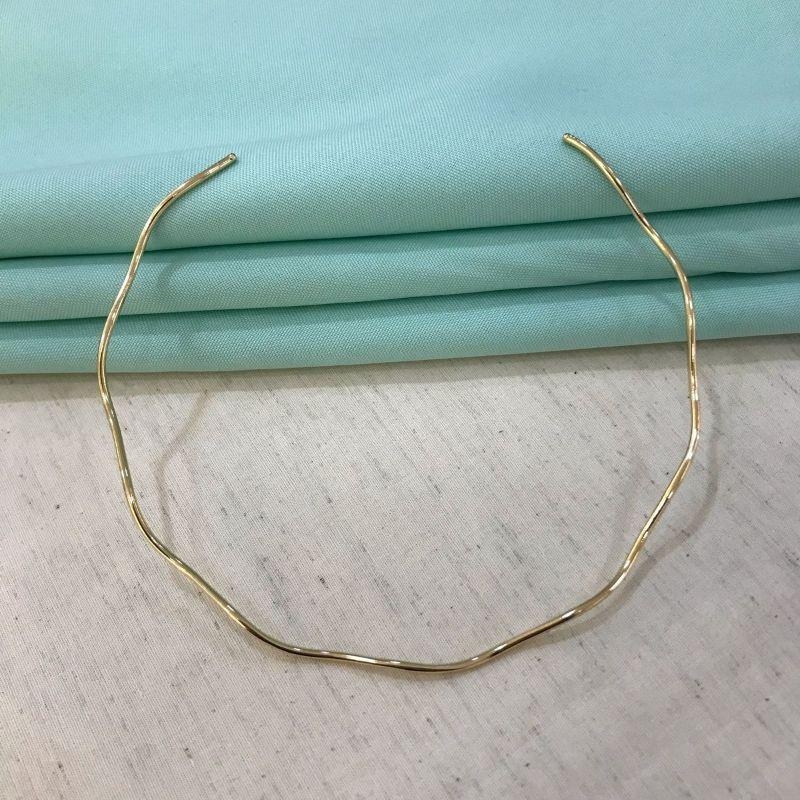 CHOKER ARO ONDULADO BANHADO A OURO