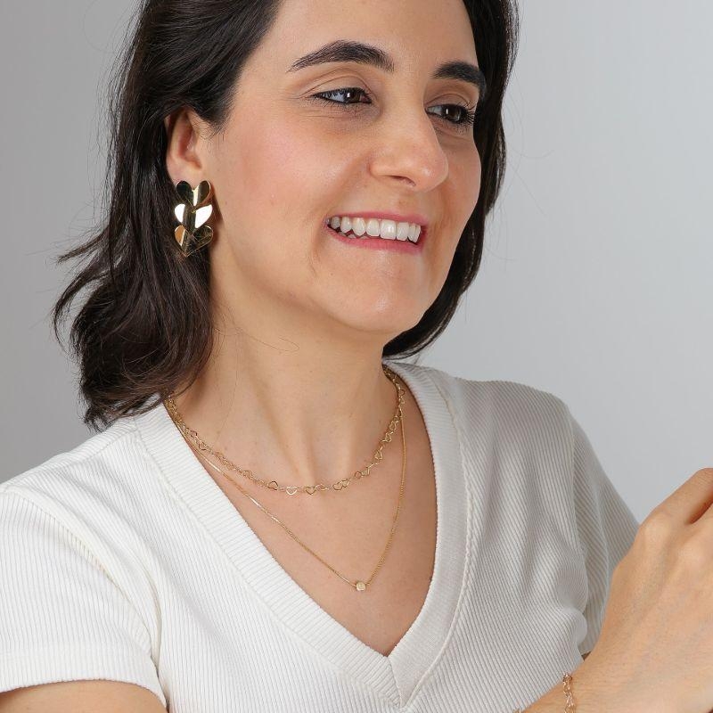 CHOKER CORAÇÃO VAZADO JEWELRY BANHADO A OURO