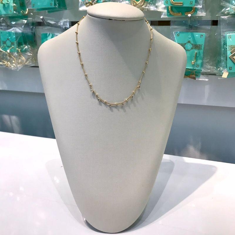 CHOKER ESFERA E PONTO DE LUZ BANHADO A OURO