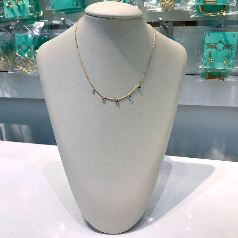 CHOKER TIFFANY COLORIDA BANHADO A OURO